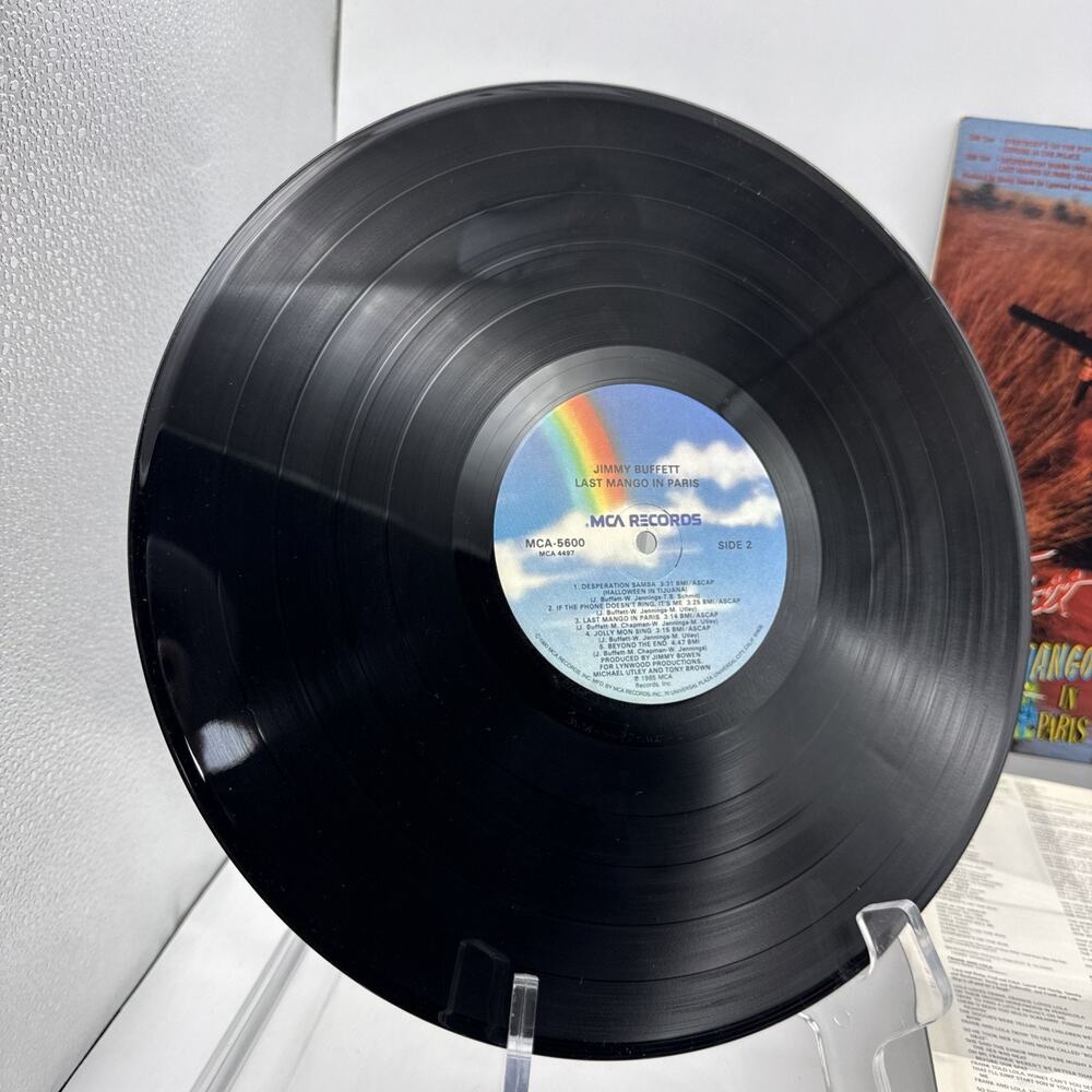 Jimmy Buffett Last Mango In Paris Vinyl 12” w/lyric sleeve MCA 5600 1985 VG+ - Picture 12 of 15